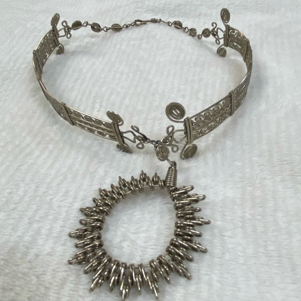 Hand Crafted Silver Twisted Wire Necklace